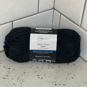 Mainstays Cotton Rich Black Yarn 180 yds